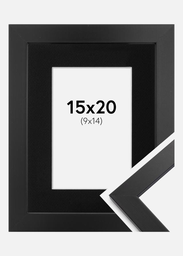 Cadre Black Wood 15x20 cm - Passe-partout Noir 10x15 cm