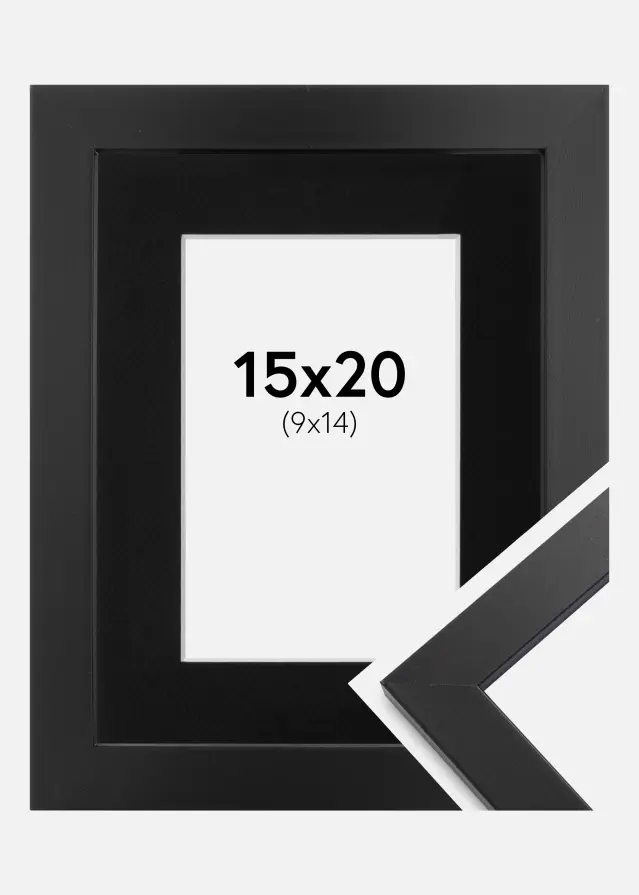 Cadre Black Wood 15x20 cm - Passe-partout Noir 10x15 cm