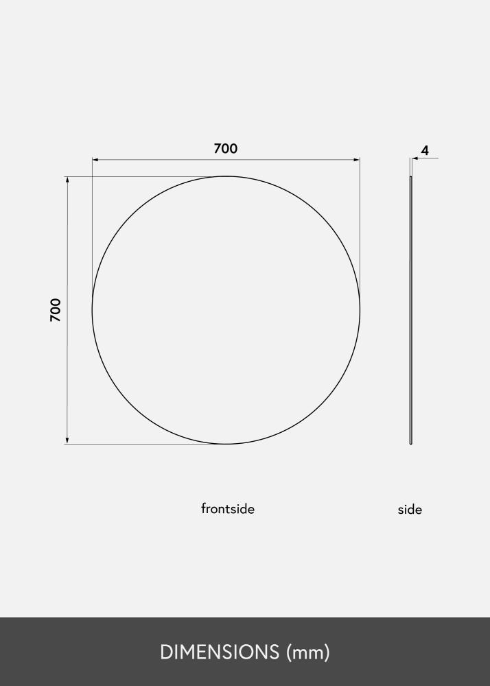 KAILA Miroir rond diamètre 70 cm