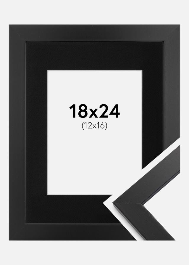 Cadre Black Wood 18x24 cm - Passe-partout Noir 13x17 cm