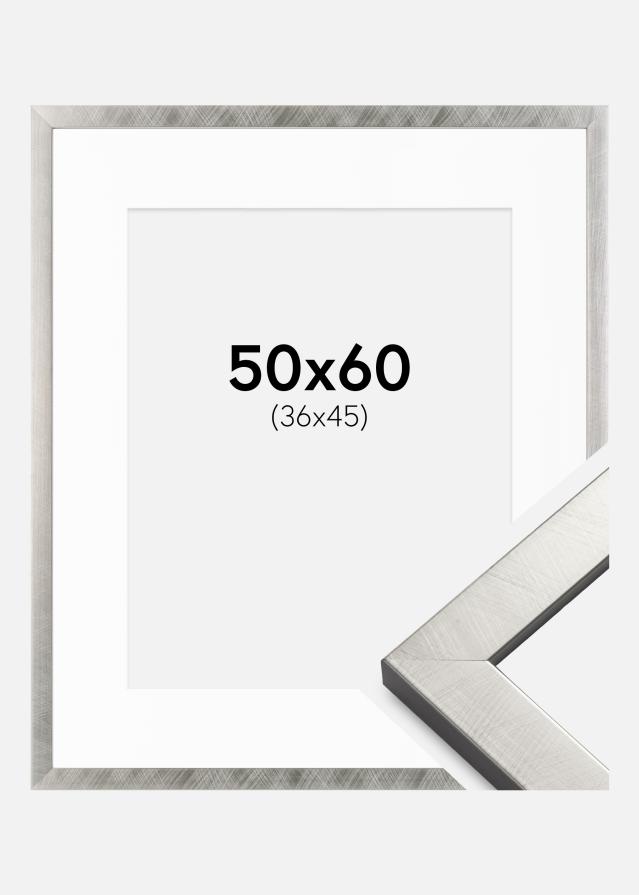 Cadre Uppsala Argent 50x60 cm - Passe-partout Blanc 37x46 cm