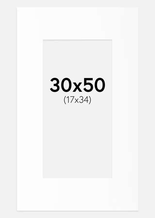 Passe-partout Canson Blanc (noyau blanc) 30x50 cm (17x34)