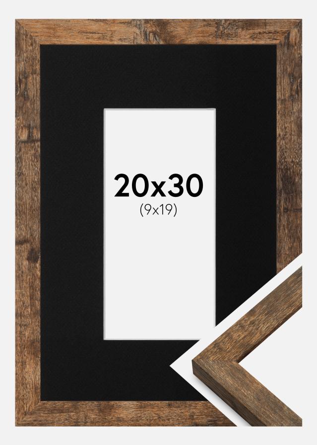 Cadre Fiorito Washed Oak 20x30 cm - Passe-partout Noir 10x20 cm