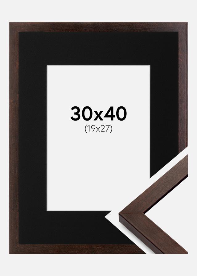 Cadre Selection Noyer 30x40 cm - Passe-partout Noir 20x28 cm