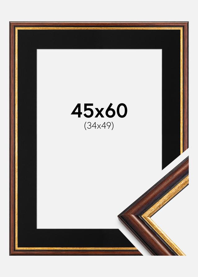 Cadre Siljan Brun 45x60 cm - Passe-partout Noir 35x50 cm