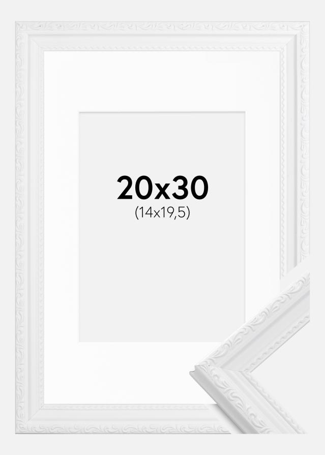 Cadre Abisko Blanc 20x30 cm - Passe-partout Blanc 15x21 cm