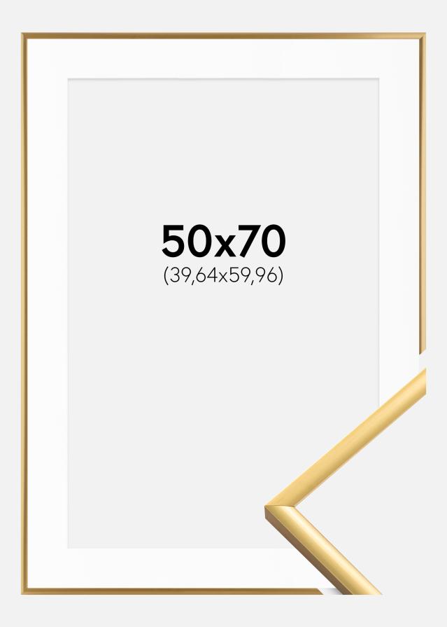 Cadre New Lifestyle Shiny Gold 50x70 cm - Passe-partout Blanc 16x24 pouces