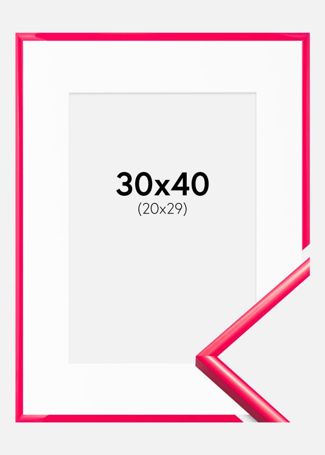 Cadre New Lifestyle Hot Pink 30x40 cm - Passe-partout Blanc 21x30 cm