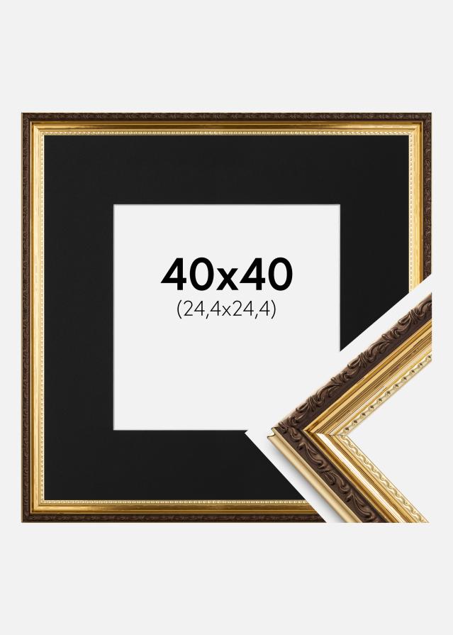 Cadre Abisko Or 40x40 cm - Passe-partout Noir 10x10 pouces (25,4x25,4 cm)