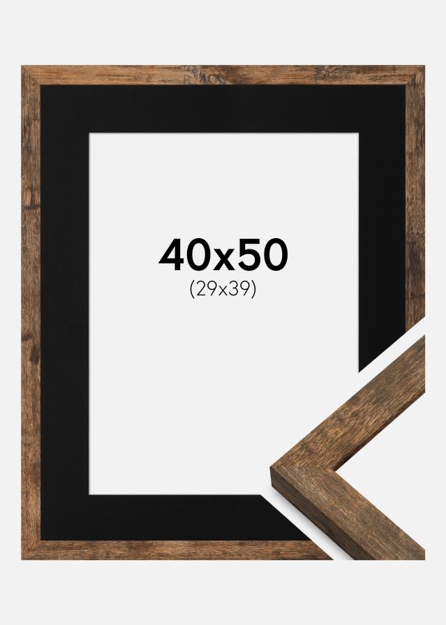 Cadre Fiorito Washed Oak 40x50 cm - Passe-partout Noir 30x40 cm