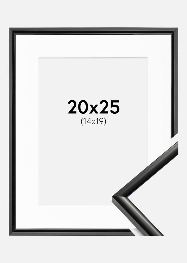 Cadre New Lifestyle Noir 20x25 cm - Passe-partout Blanc 15x20 cm