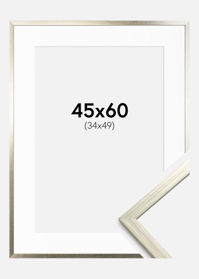 Cadre Edsbyn Argent 45x60 cm - Passe-partout Blanc 35x50 cm