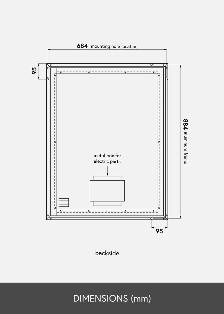 KAILA Miroir Corners LED 70x90 cm