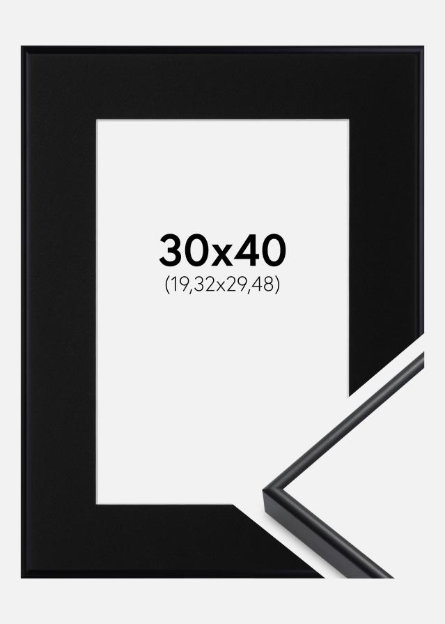 Cadre Visby Blanc 30x40 cm - Passe-partout Noir 8x12 pouces