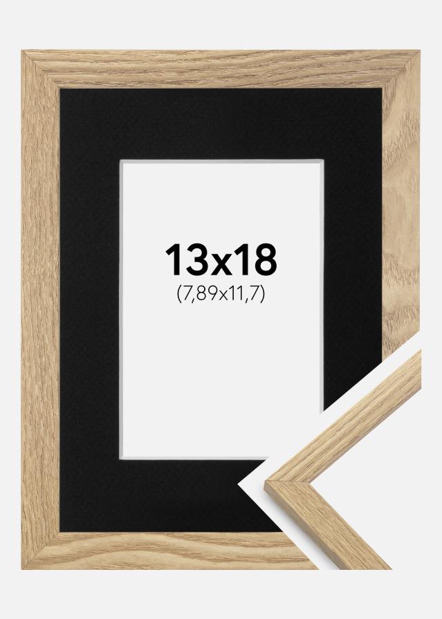 Cadre Trendy Chêne 13x18 cm - Passe-partout Noir 3,5x5 pouces