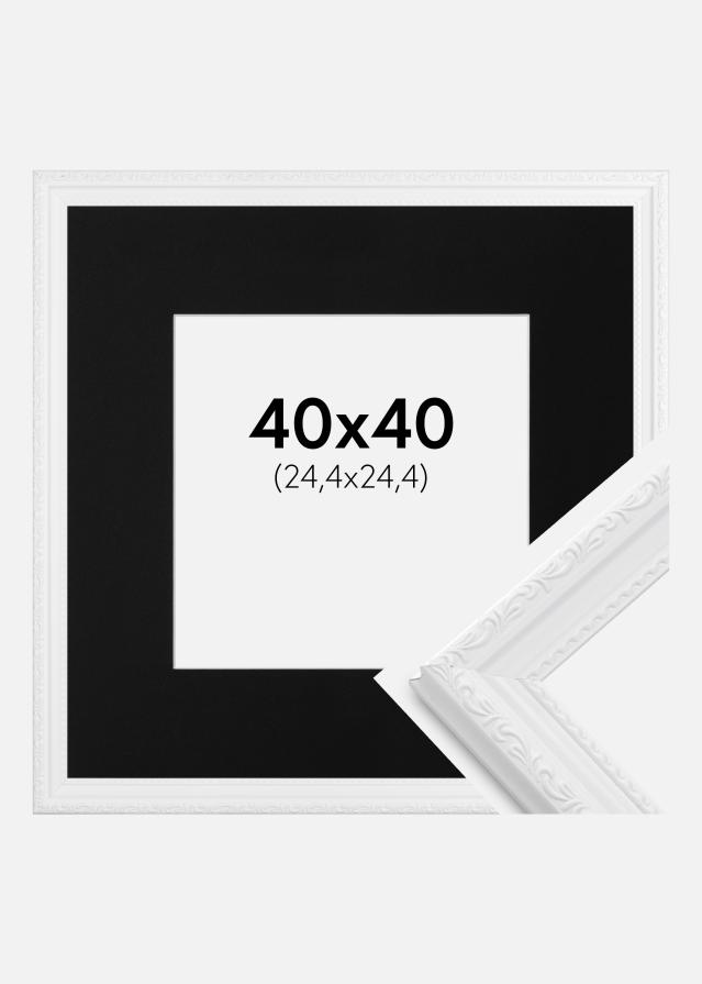 Cadre Abisko Blanc 40x40 cm - Passe-partout Noir 10x10 pouces