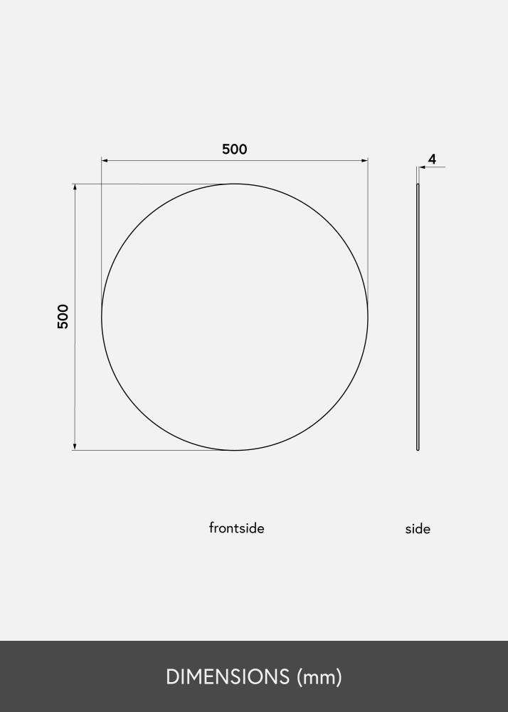 KAILA Miroir rond diamètre 50 cm