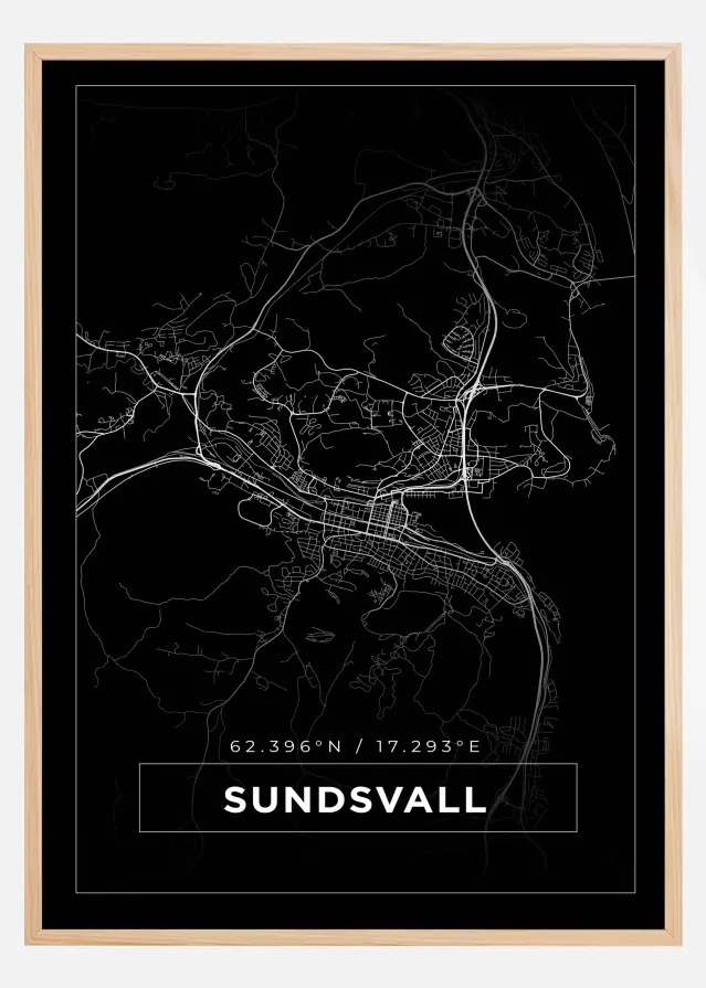 Map - Sundsvall - Black