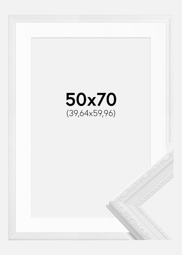 Cadre Abisko Blanc 50x70 cm - Passe-partout Blanc 16x24 pouces