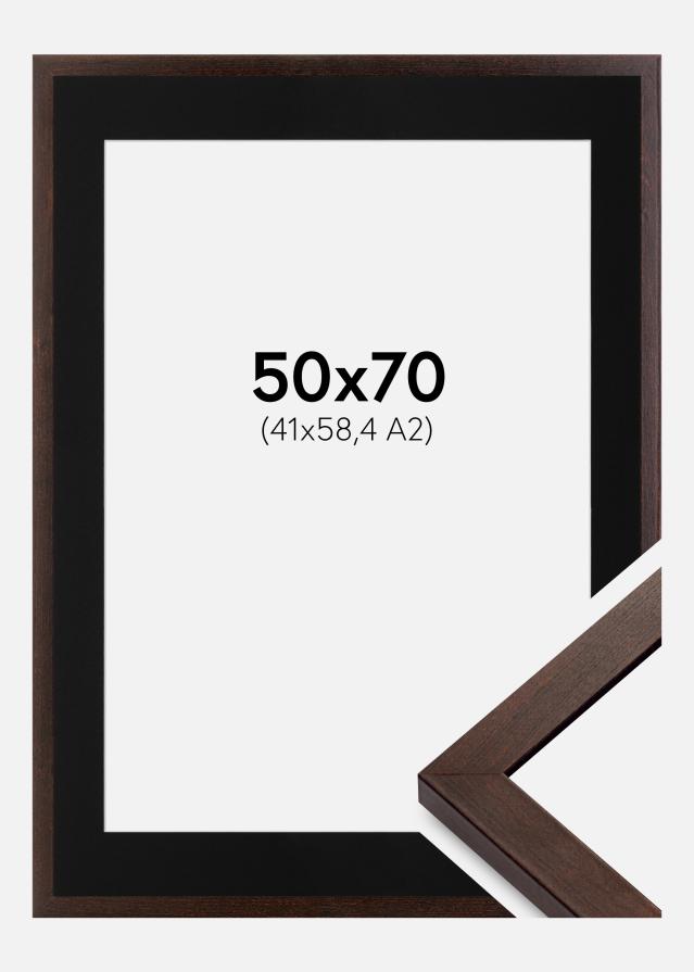 Cadre Selection Noyer 50x70 cm - Passe-partout Noir 42x59,4 cm