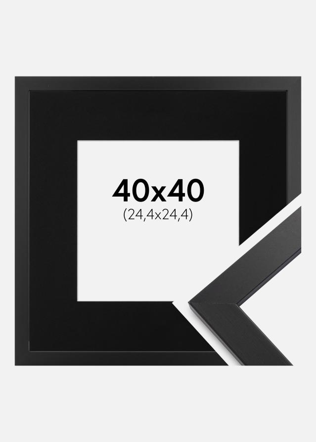 Cadre Black Wood 40x40 cm - Passe-partout Noir 10x10 pouces