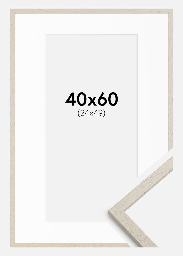 Cadre Edsbyn Sand 40x60 cm - Passe-partout Blanc 25x50 cm