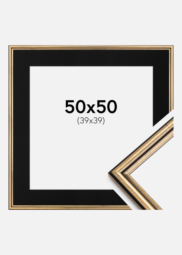 Cadre Horndal Or 50x50 cm - Passe-partout Noir 40x40 cm