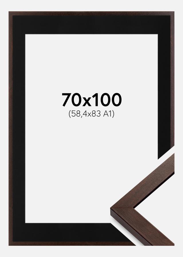 Cadre Selection Noyer 70x100 cm - Passe-partout Noir 59,4x84 cm (A1)