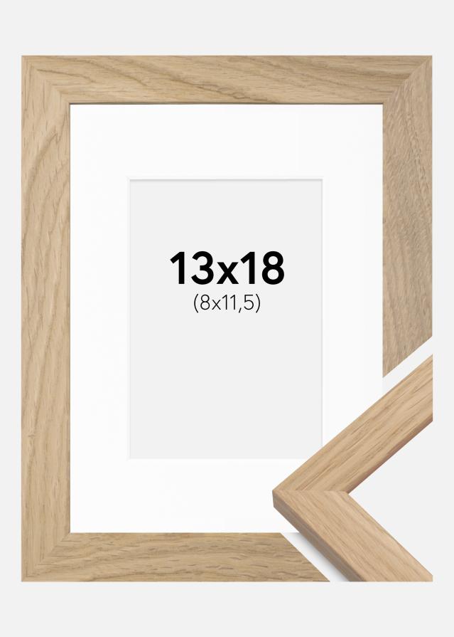 Cadre Oak Wood 13x18 cm - Passe-partout Blanc 9x12 cm