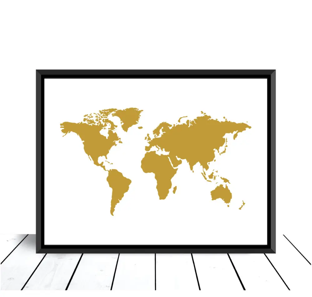 Poster Mappemonde Or