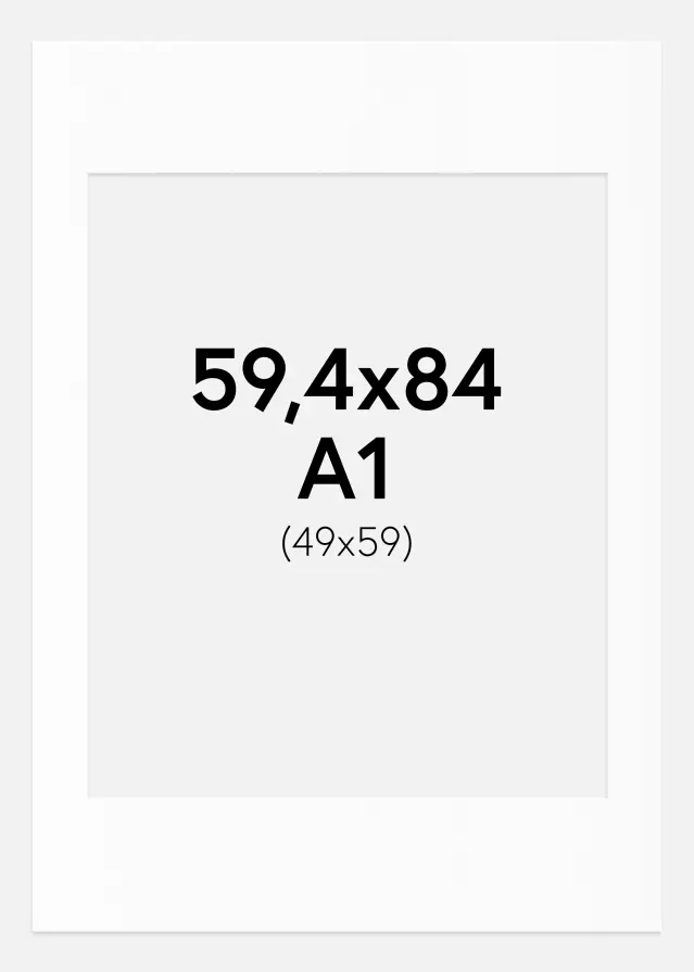 Passe-partout Blanc Standard (noyau blanc) A1 59,4x84,1 cm (49x59)