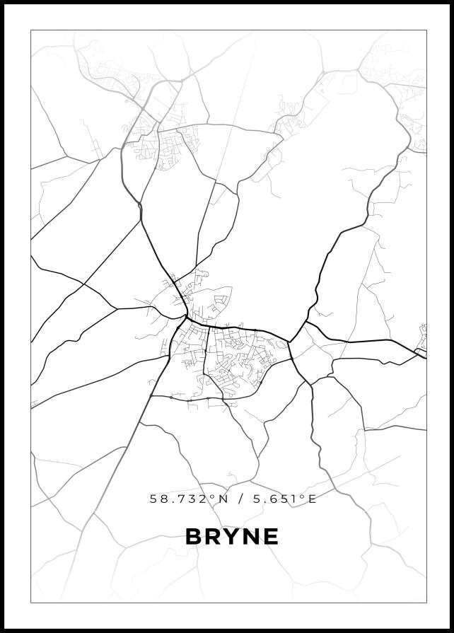 Map - Bryne - White