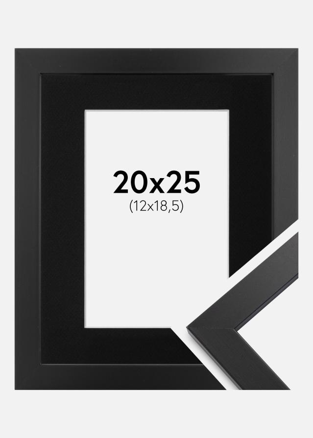 Cadre Black Wood 20x25 cm - Passe-partout Noir 13x19,5 cm