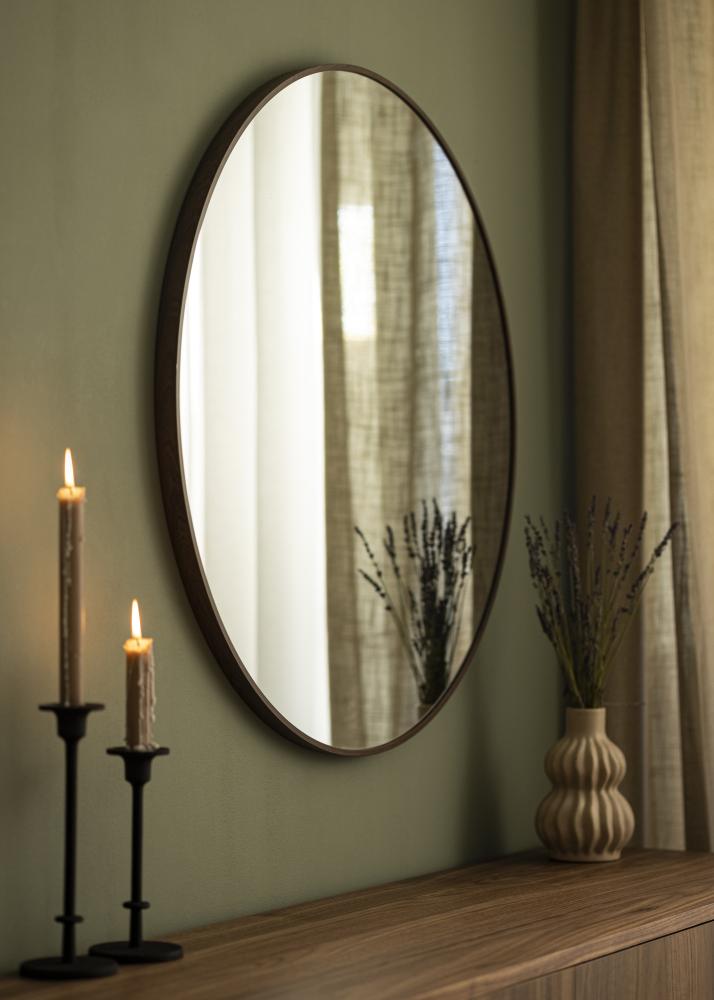 Miroir Modern Noyer diamètre 80 cm