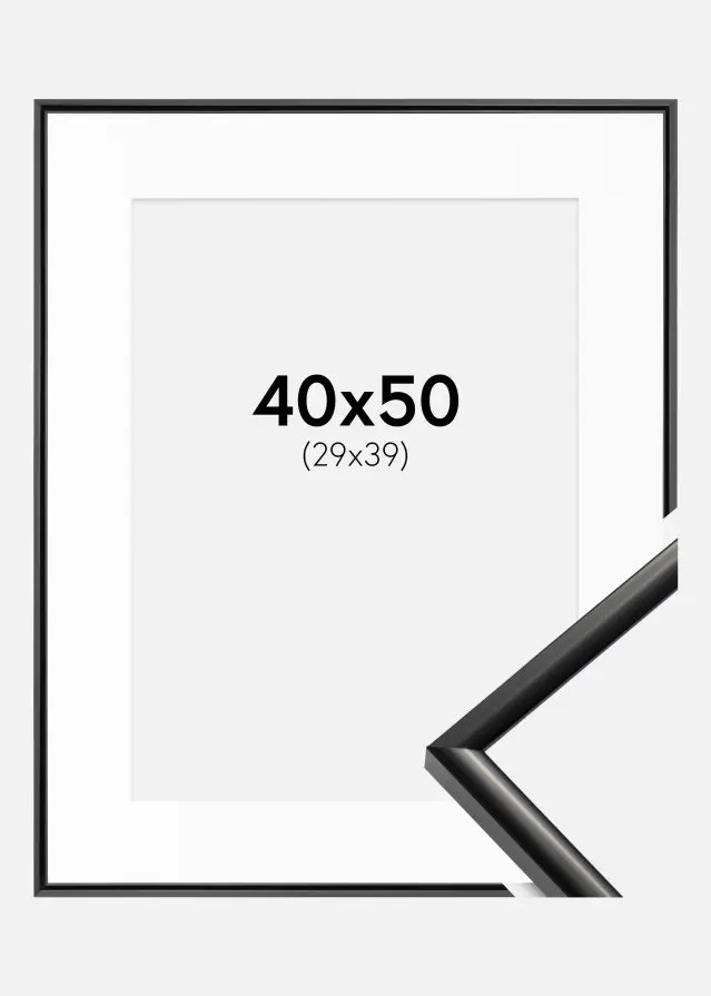 Cadre New Lifestyle Noir 40x50 cm - Passe-partout Blanc 30x40 cm