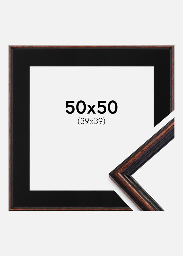 Cadre Horndal Noyer 50x50 cm - Passe-partout Noir 40x40 cm