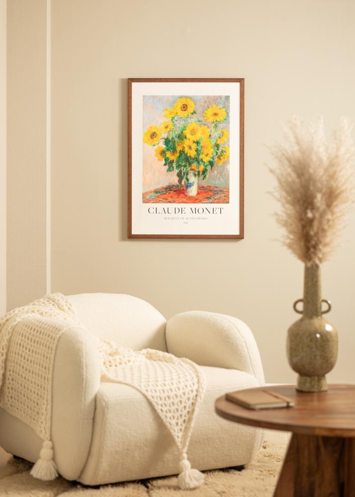 Cadre Hermes Teak 60x90 cm - Passe-partout Blanc 50x75 cm