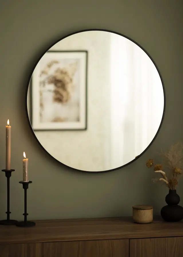 KAILA Miroir rond Edge Black diamètre 70 cm