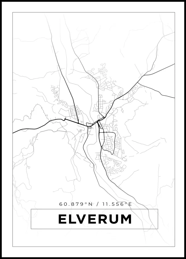 Map - Elverum - White