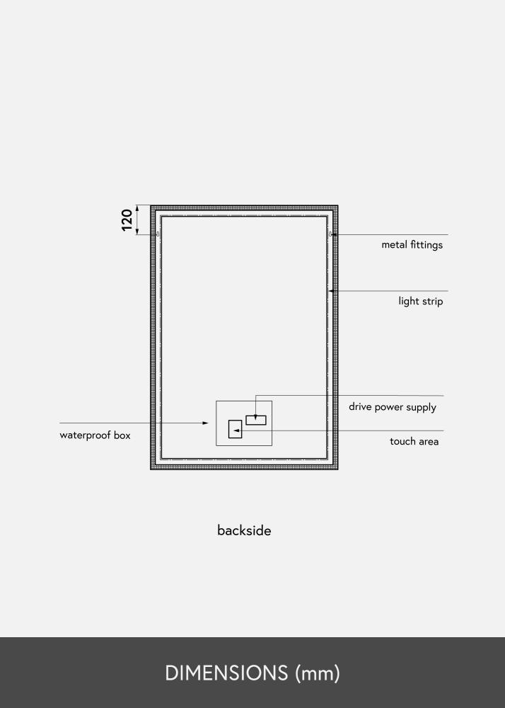 KAILA Miroir Corners III LED 76x107 cm