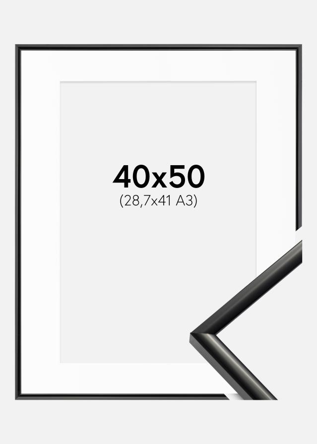 Cadre New Lifestyle Noir 40x50 cm - Passe-partout Blanc 29,7x42 cm