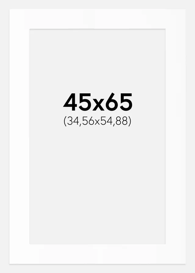 Passe-partout Blanc Standard (noyau blanc) 45x65 cm (34,56x54,88)