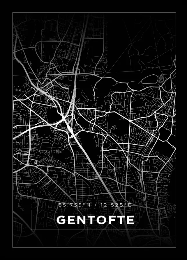 Map - Gentofte - Black