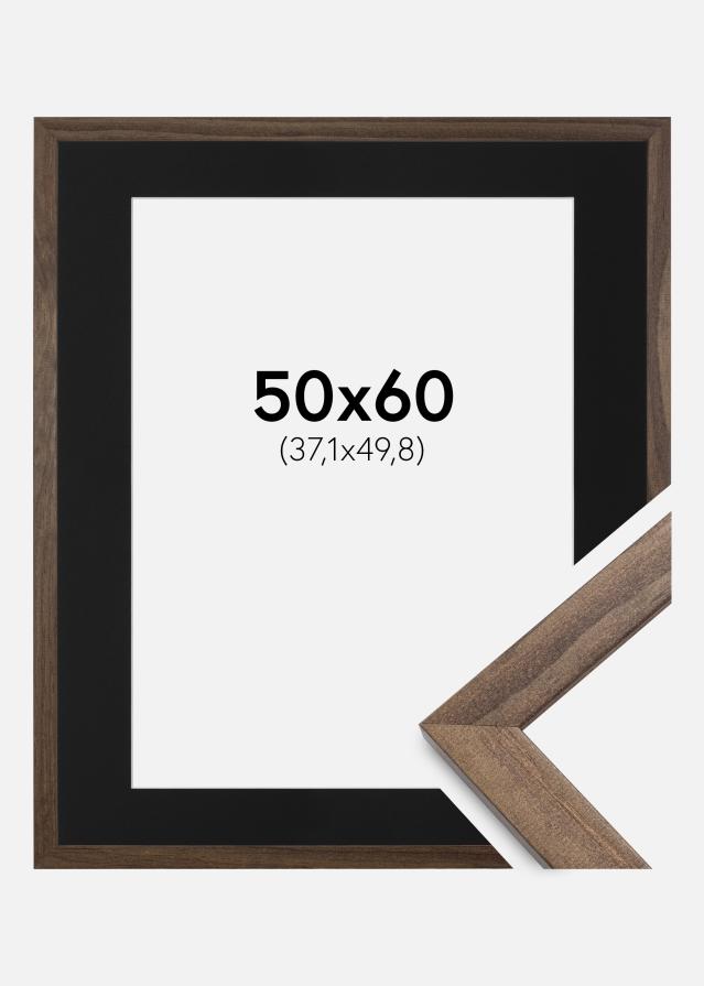 Cadre Stilren Noyer 50x60 cm - Passe-partout Noir 15x20 pouces (38,1x50,8 cm)