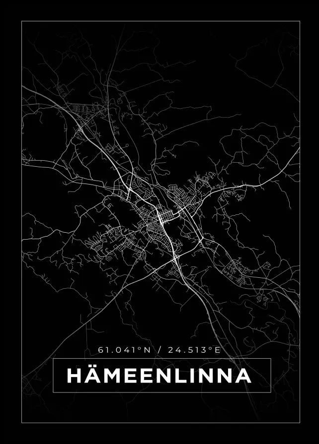 Map - Hämeenlinna - Black