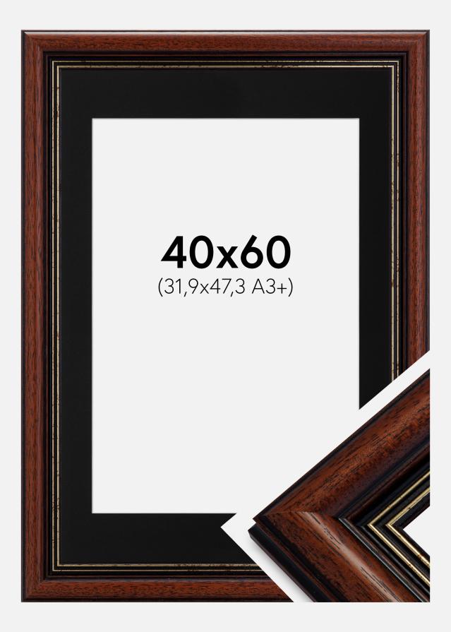 Cadre Old Retro 40x60 cm - Passe-partout Noir 32,9x48,3 cm (A3+)