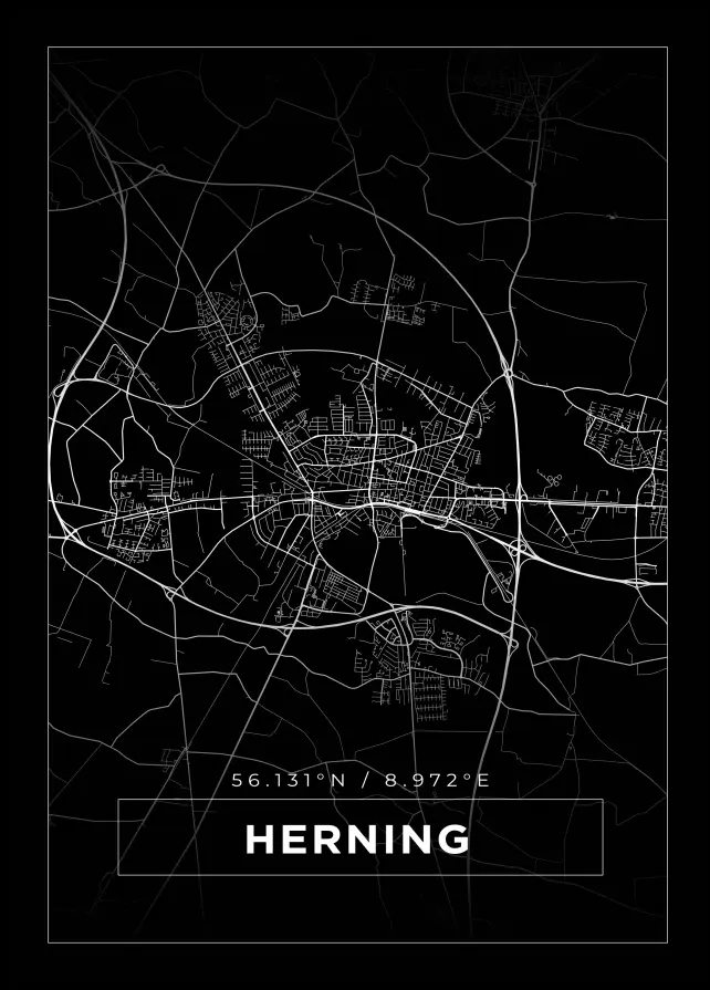 Map - Herning - Black