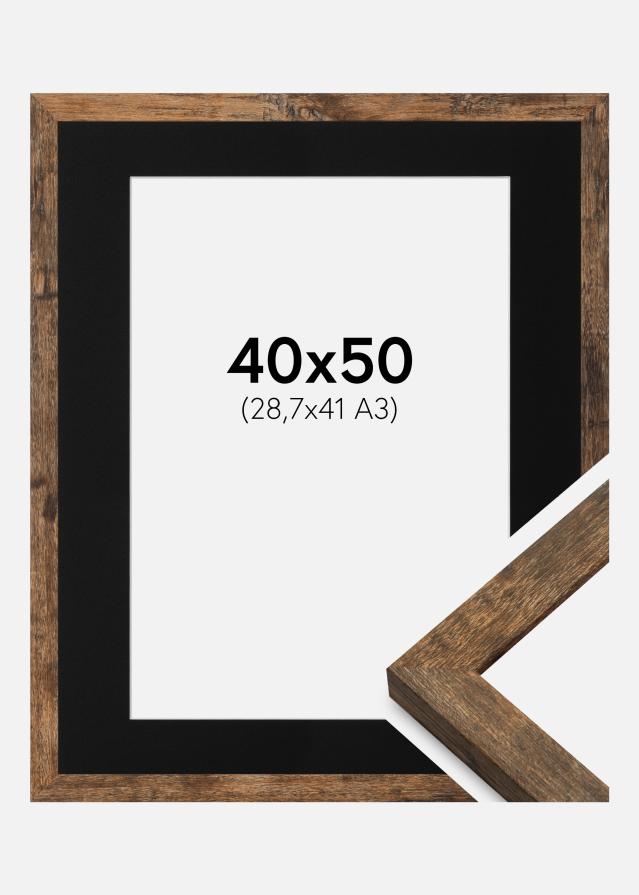 Cadre Fiorito Washed Oak 40x50 cm - Passe-partout Noir 29,7x42 cm