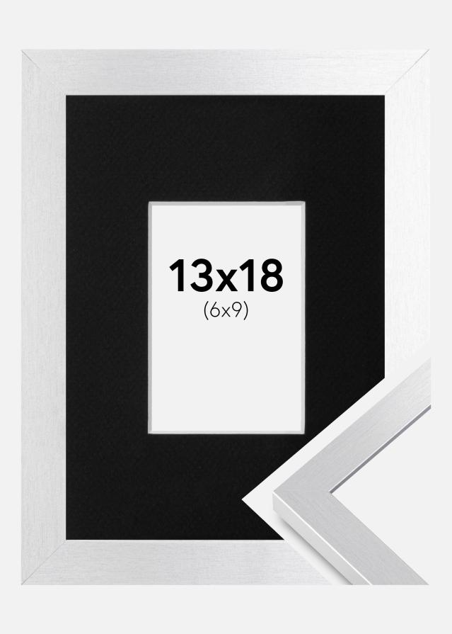 Cadre Selection Argent 13x18 cm - Passe-partout Noir 7x10 cm