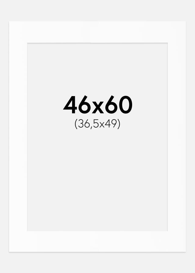Passe-partout Blanc Standard (noyau blanc) 46x60 cm (36,5x49)